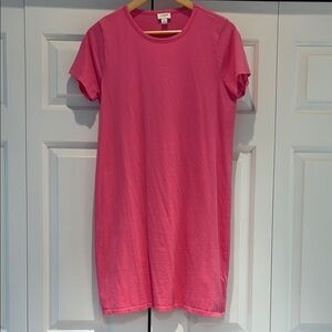J. Crew Bold Pink Crew Neck Tee Dress